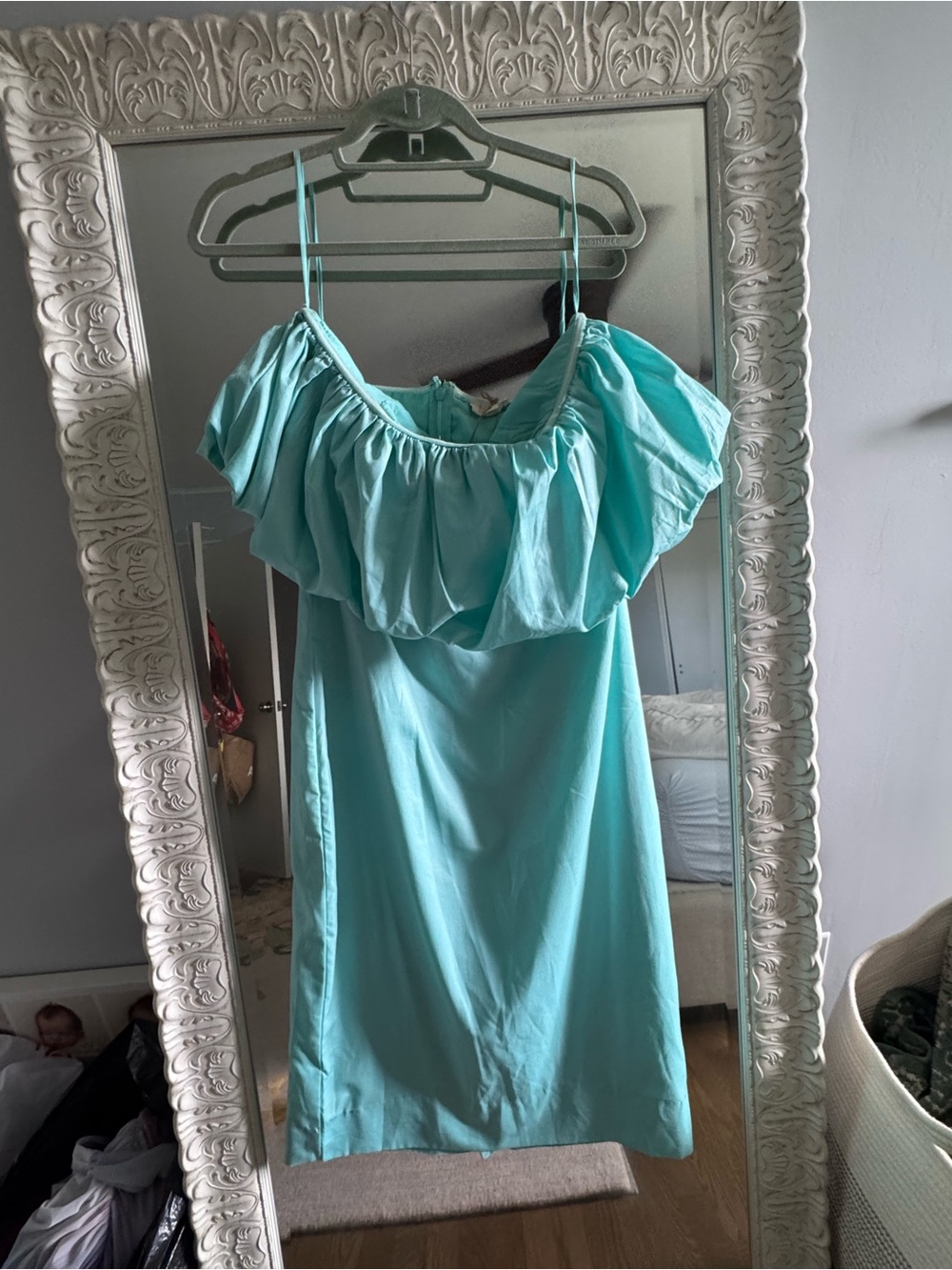 Anthropologie Light Blue strapless Ruffle Women’s dress